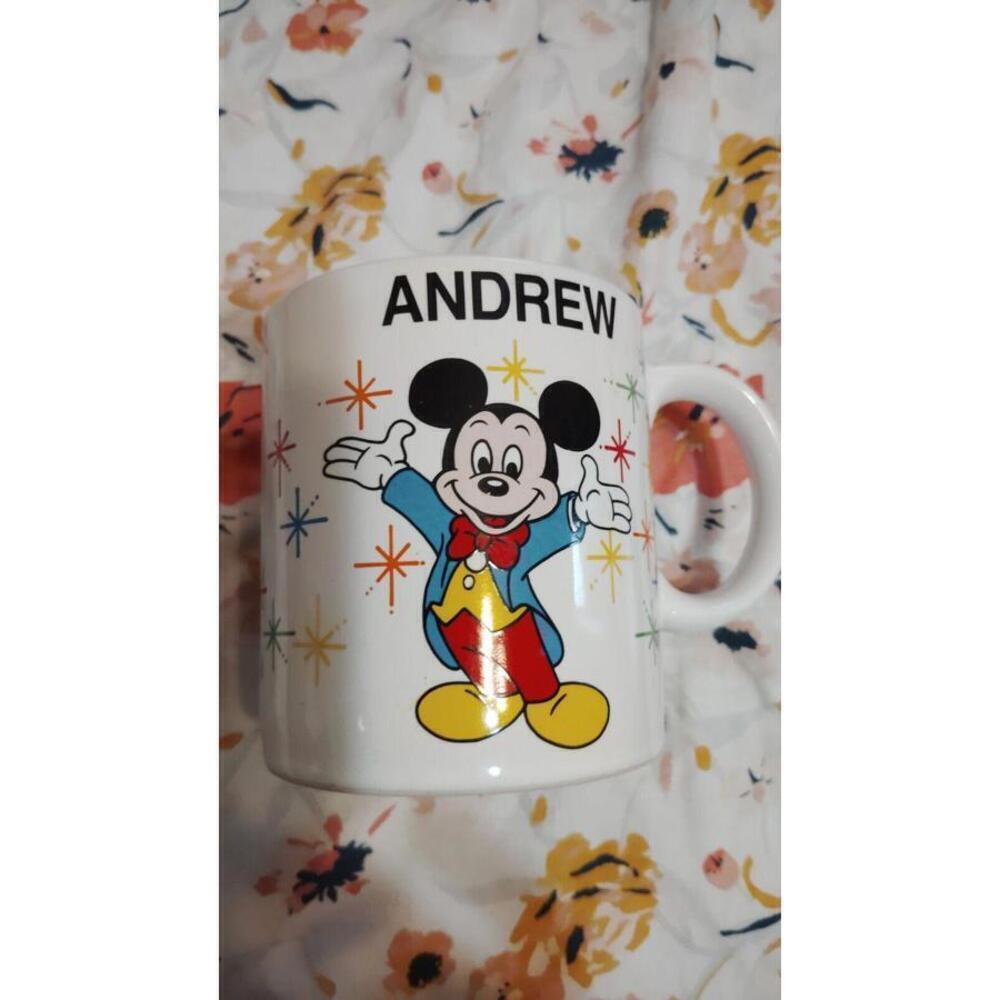 Disney World Coffee Cup Andrew Mickey Mouse Vintage 1988